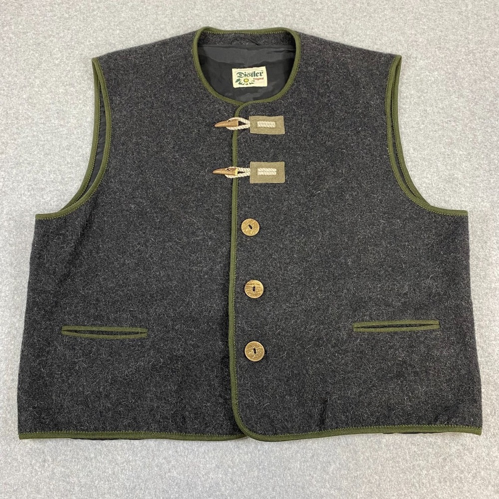 Distler Trachten Vest Womens 58 Austria Casual Outdoors Button